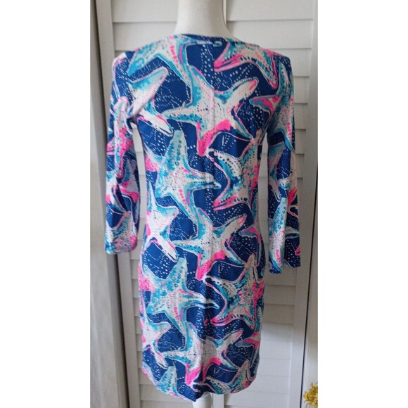 Lilly Pulitzer Indigo Beacon Dress in Star Struck Print Pima Cotton EUC S - Picture 6 of 10